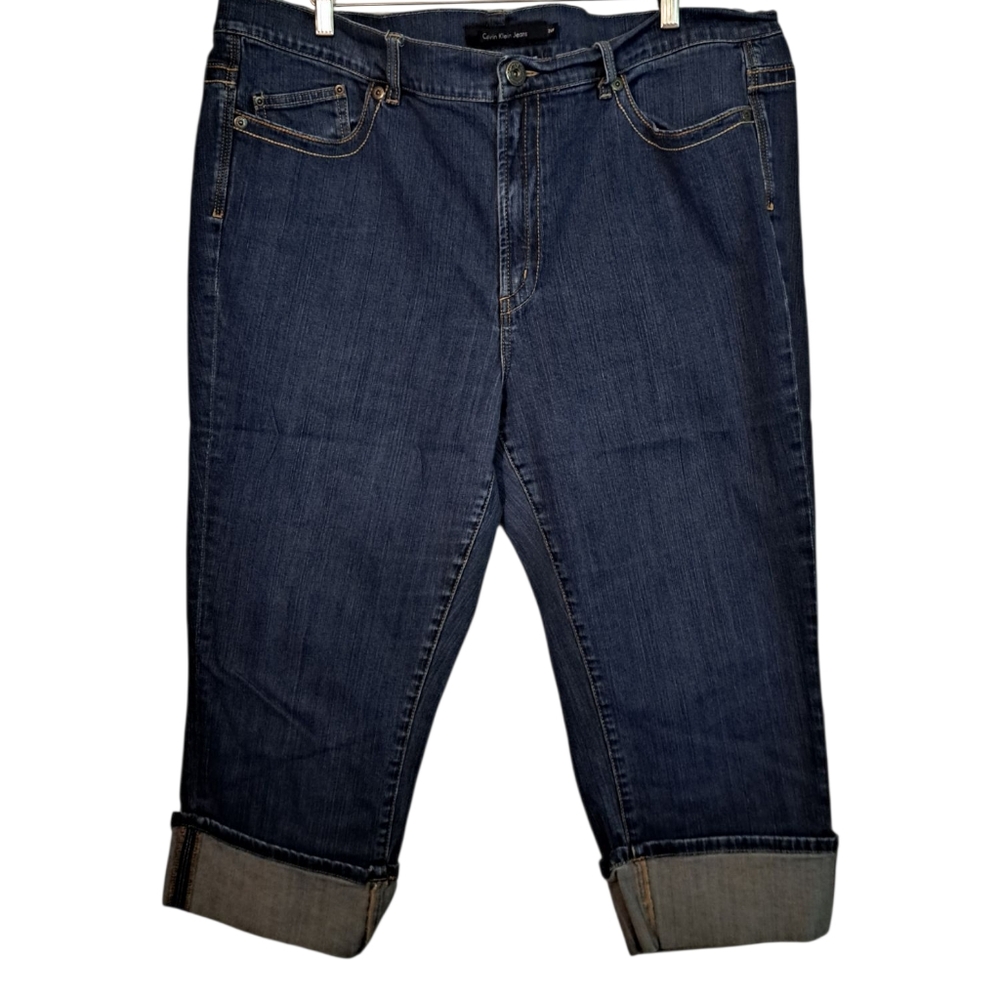 Vintage Calvin Klein Blue Ankle Cropped Jeans 24W